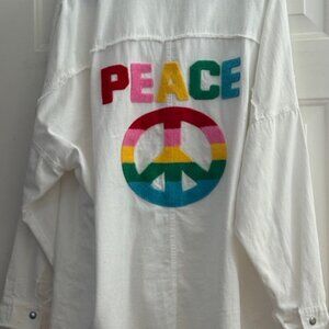 Davi n Dani white denim peace jacket